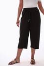 Roman Black Linen Mix Wide Cropped Trousers - Image 2 of 6