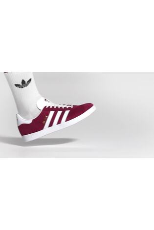 adidas Originals Burgundy Red Gazelle Trainers - Image 2 of 12