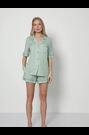 Aruelle Green Muted Stripe Short Pyjamas Set - Image 2 of 5