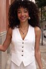 Sosandar White Linen Blend Drawstring Midi Skirt - Image 2 of 6