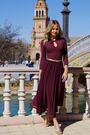 Sosandar Brown Cut Out Detail Fit & Flare Midi Dress - Image 2 of 6