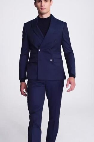 MOSS Slim Fit Ink Blue Stretch Suit: Jacket