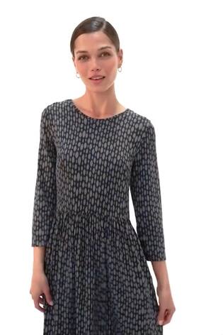 Roman Grey Geometric Pocket Stretch Midi Dress - Image 2 of 6