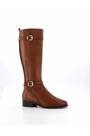 Dune London Natural Standard Fit Tepi Branded Trim Knee High Boots - Image 2 of 6