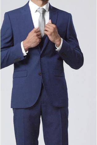 Bright Blue Tailored Fit Two Button Suit Jacket - Image 2 of 9