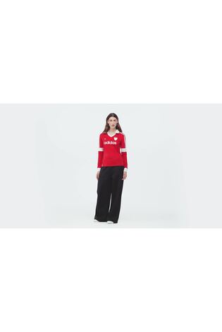 adidas Originals Red Graphic Football Shirts Long Sleeve Jersey - Image 2 of 6