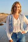 Roman Blue Floral Detail Waistcoat - Image 2 of 6