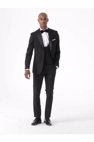 Skopes Black Tailored Sinatra Fit Dinner Suit Jacket - Image 2 of 6
