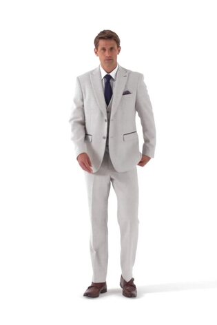 Skopes Adwell Ecru Grey Check Tailored Fit Suit Jacket
