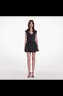 Self-Portrait Black Polka Dot Cotton Mini Dress - Image 2 of 7