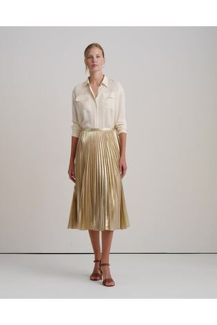 Lauren pleated metallic skirt cheap