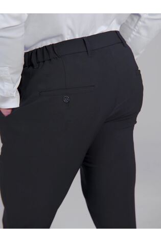 כרום שחור - Tailored Athlete מכנסי חליפה מבד טכני בגזרה לשרירים - תמונה 2 מתוך 7