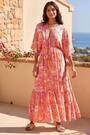 Roman Pink Floral Boho Maxi Dress - Image 2 of 5