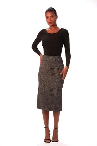 تنورة بقصّة مستقيمة بخصر قابل للتمدد مزيّن بطبعة تجريدية من Roman - صورة 2 من 6