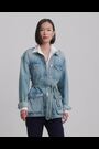 Lauren Ralph Lauren Light Blue Belted Denim Field Jacket - Image 2 of 10
