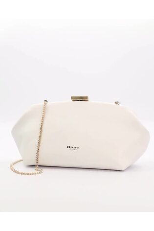 Dune London White Expect Cube Clasp Clutch Bag