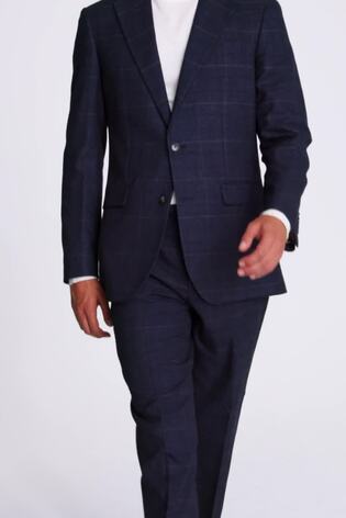 MOSS Blue Check Regular Fit Suit Jacket - Image 2 of 6