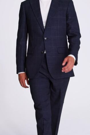 Blauw - Standaard - MOSS geruit pak: colbert - Image 2 of 8