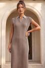 Roman Natural Textured Zig Zag Knit Midi Dress - Image 2 of 6