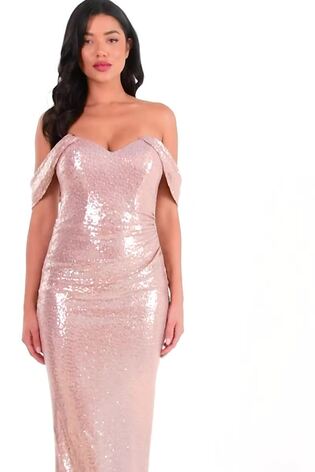 Quiz blush pink sequin dress online
