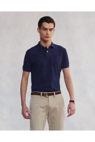 Polo Ralph Lauren Blue Short Sleeve Pique Polo Shirt - Image 2 of 6