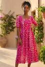 Roman Pink Abstract Print Belted Dress - Image 2 of 6