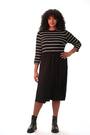 Roman Black Curve Contrast Stripe Stretch Dress - Image 2 of 6