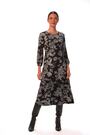 Roman Black Floral A-Line Midi Dress - Image 2 of 6
