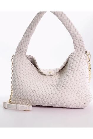Dune London White Large Deliberate Woven Slouch Bag - Image 2 of 8