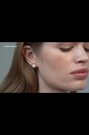 Karen Millen Gold Tone Logo Pearl Stud Earrings - Image 2 of 6