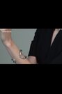 Karen Millen Silver Tone Crystal Sprinkle Loop Cuff Bracelet - Image 2 of 4