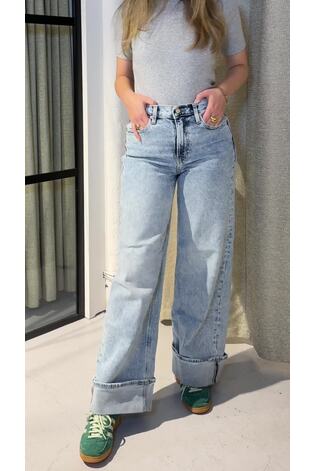 Gap Blue High Waisted Stride Cuffed Wide-Leg Jeans - Image 2 of 7