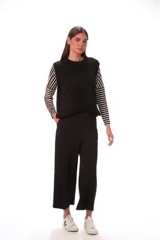 Roman Black Pocket Detail Stretch Waist Culottes - Image 2 of 6