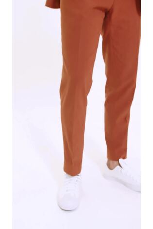 Harry Brown Orange Decorate Cotton Linen Blend Regular Fit Trousers - Image 2 of 18