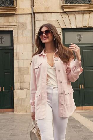 Sosandar Pink Tencel Utility Jacket - Image 2 of 6
