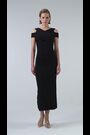 leem Black Open-Shoulder Knitted Midi Dress - Image 2 of 6