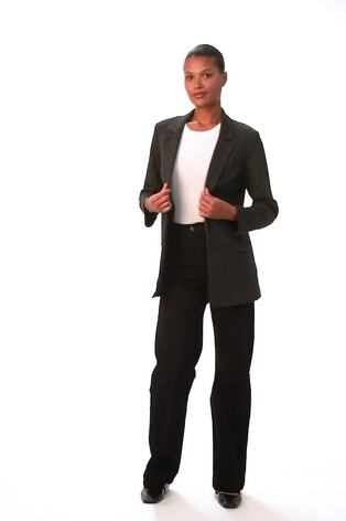 Roman Grey Textured Pocket Detail Stretch Blazer - Image 2 of 6