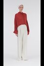 leem Red Mandarin Collar Blouse - Image 2 of 6