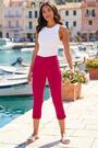 Roman Pink Cropped Stretch Capri Trousers - Image 2 of 5