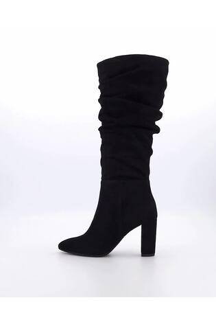 Dune London Black Stigma Ruched Knee-High Boots - Image 2 of 6