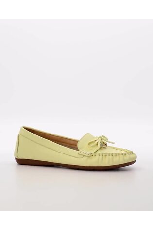 Dune London Yellow Grovers Trim Detail Driving Moccasins