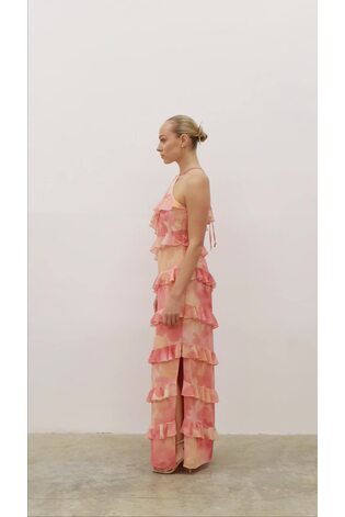 Pretty Lavish Dusky Rose Watercolour Katy Maxi Dress - Image 2 of 5