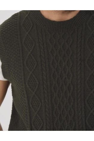 FatFace Brown Carter Cable Knitted Tank Top - Image 2 of 4 FatFace Brown Carter Cable Knitted Tank Top - Image 2 of 4