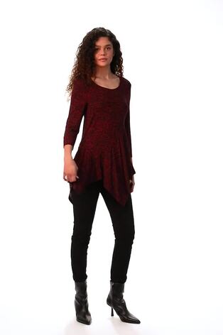 Roman Red Paisley Print Hanky Hem Top - Image 2 of 6