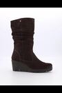 Dune London Brown Ruched Tasha Wedge Comfort Boots - Image 2 of 6
