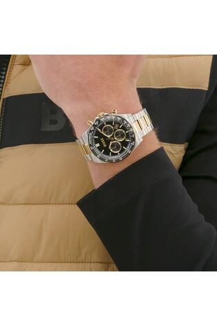 BOSS Gold Tone Hero Bi Colour Bracelet Watch - Image 2 of 5