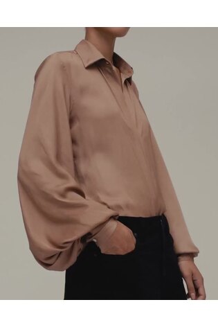 GapStudio Brown Satin Shirt - Image 2 of 5