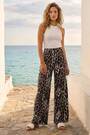 Roman Black Animal Print Stretch Trousers - Image 2 of 6