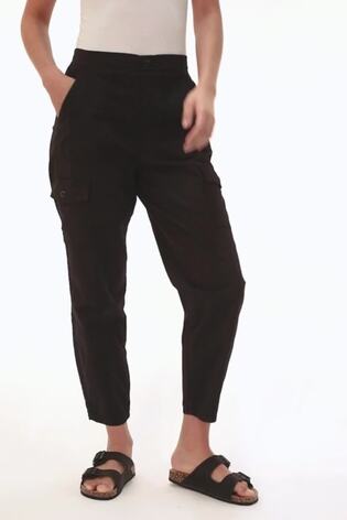 Roman Black Casual Cargo Stretch Trousers - Image 2 of 6