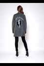 Religion Charcoal Grey Wild Heart Long Line Appliqué Cardigan - Image 2 of 7